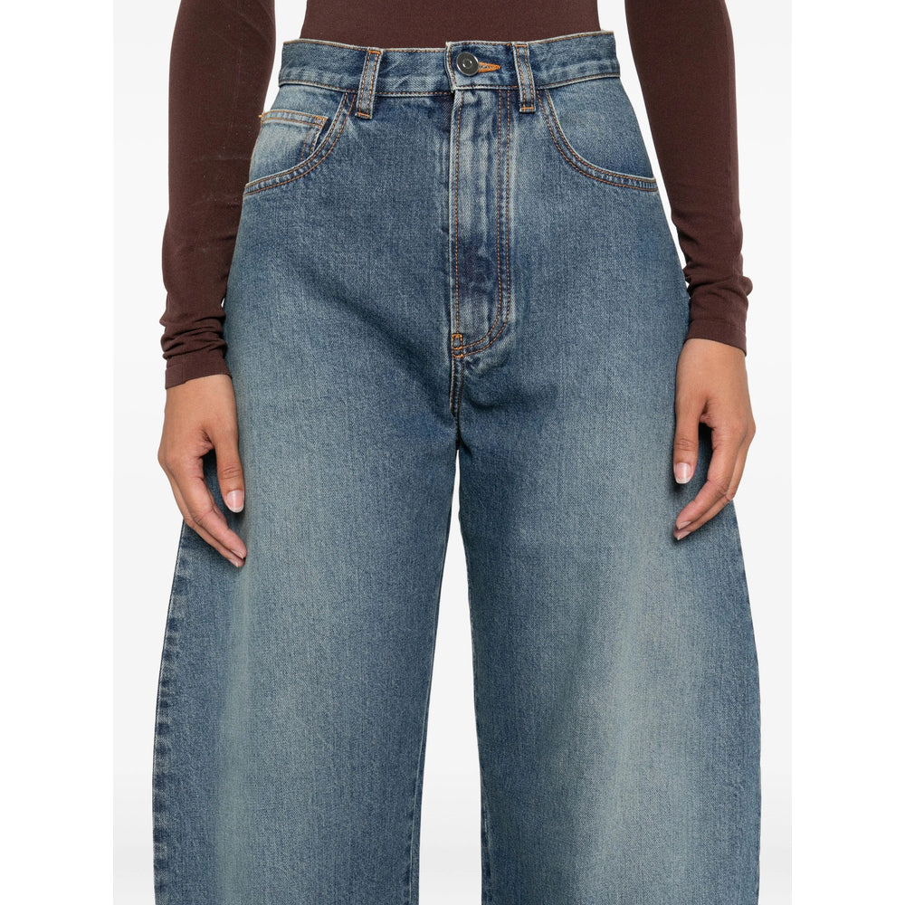 Alaïa Blue Denim - Wide-Leg Jeans Women