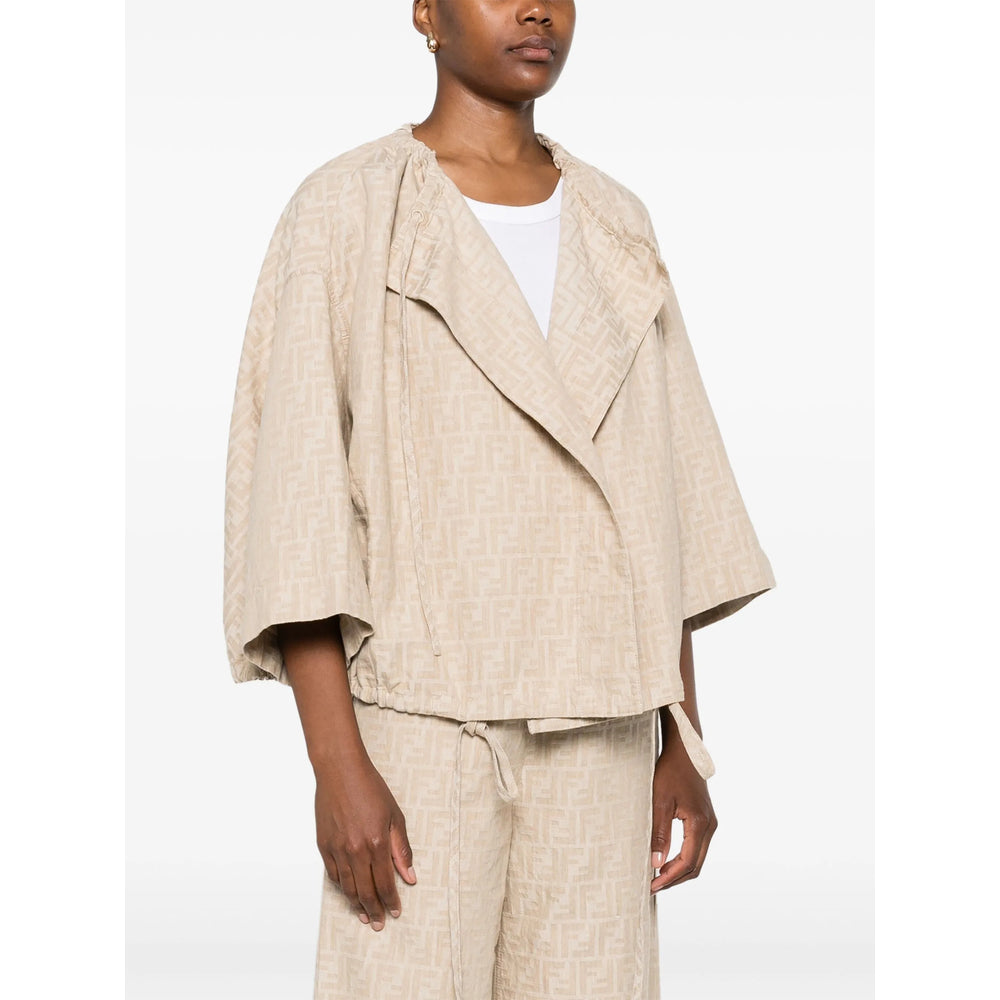 Fendi Neutrals Jackets - Oversized Jackets Women