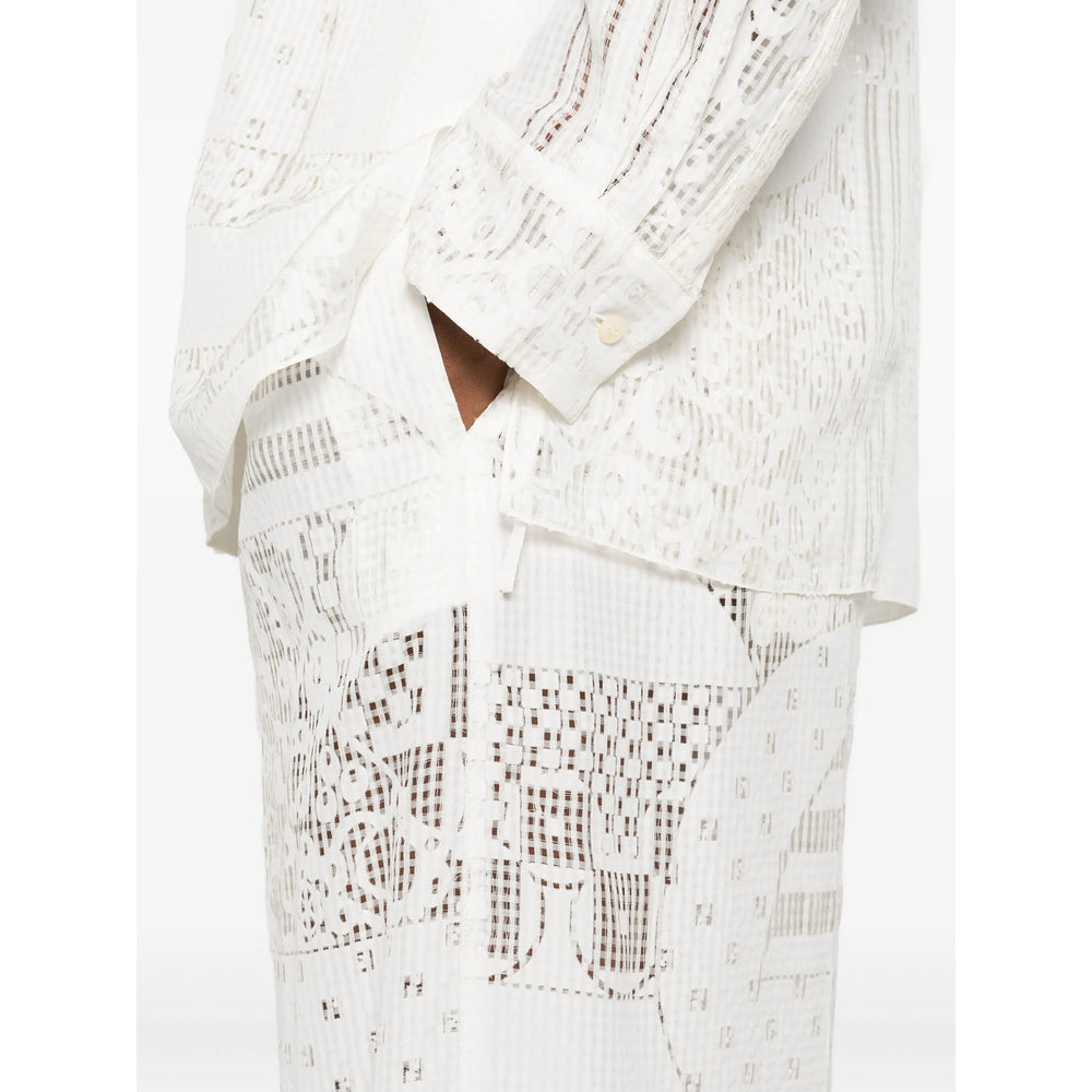 Fendi White Trousers - Palazzo Pants Women