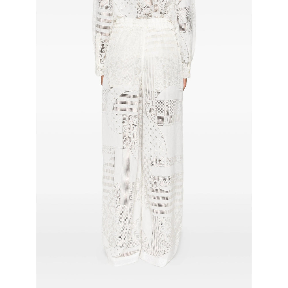 Fendi White Trousers - Palazzo Pants Women
