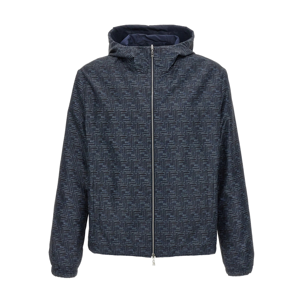Fendi Blue Jackets - Hooded Jackets Men