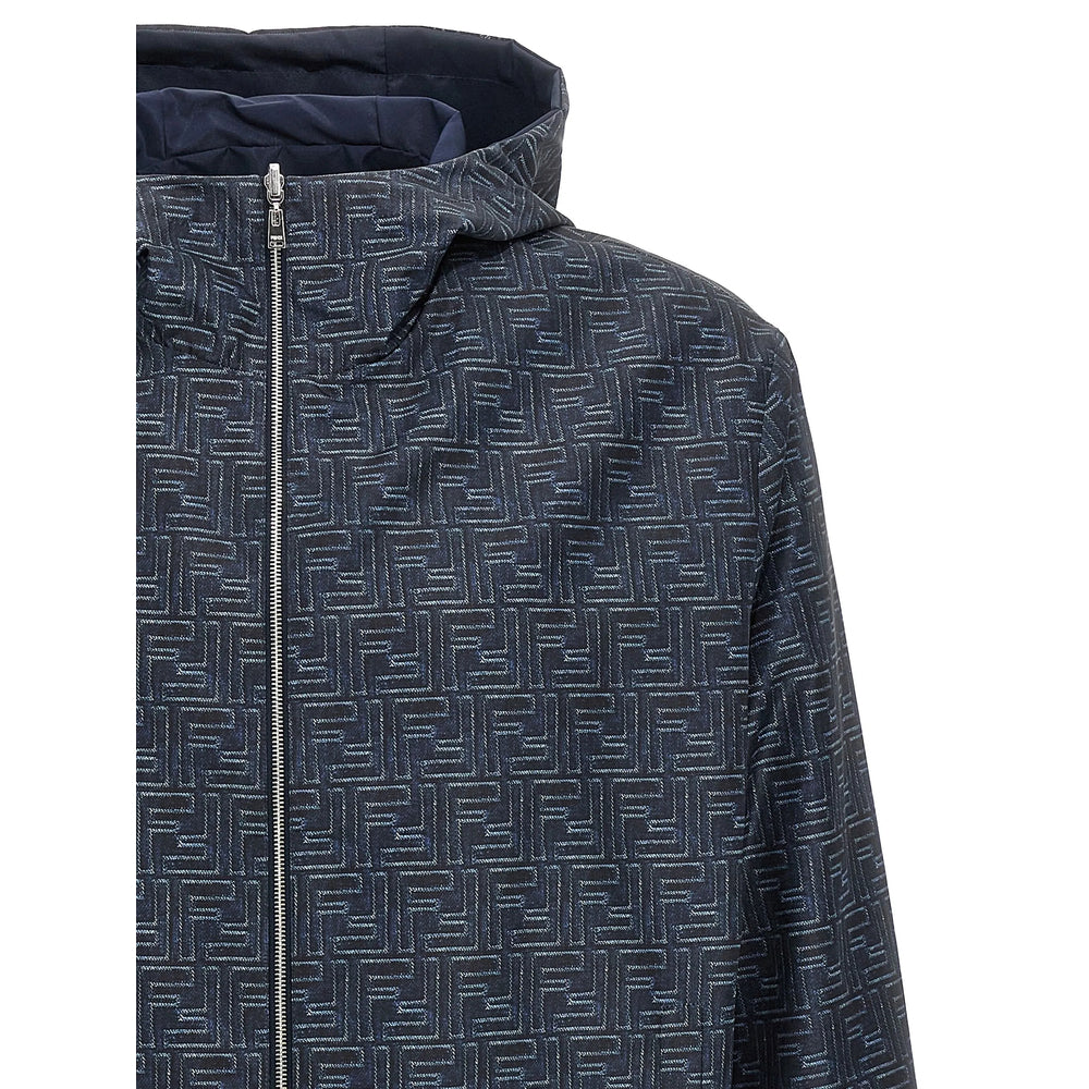 Fendi Blue Jackets - Hooded Jackets Men