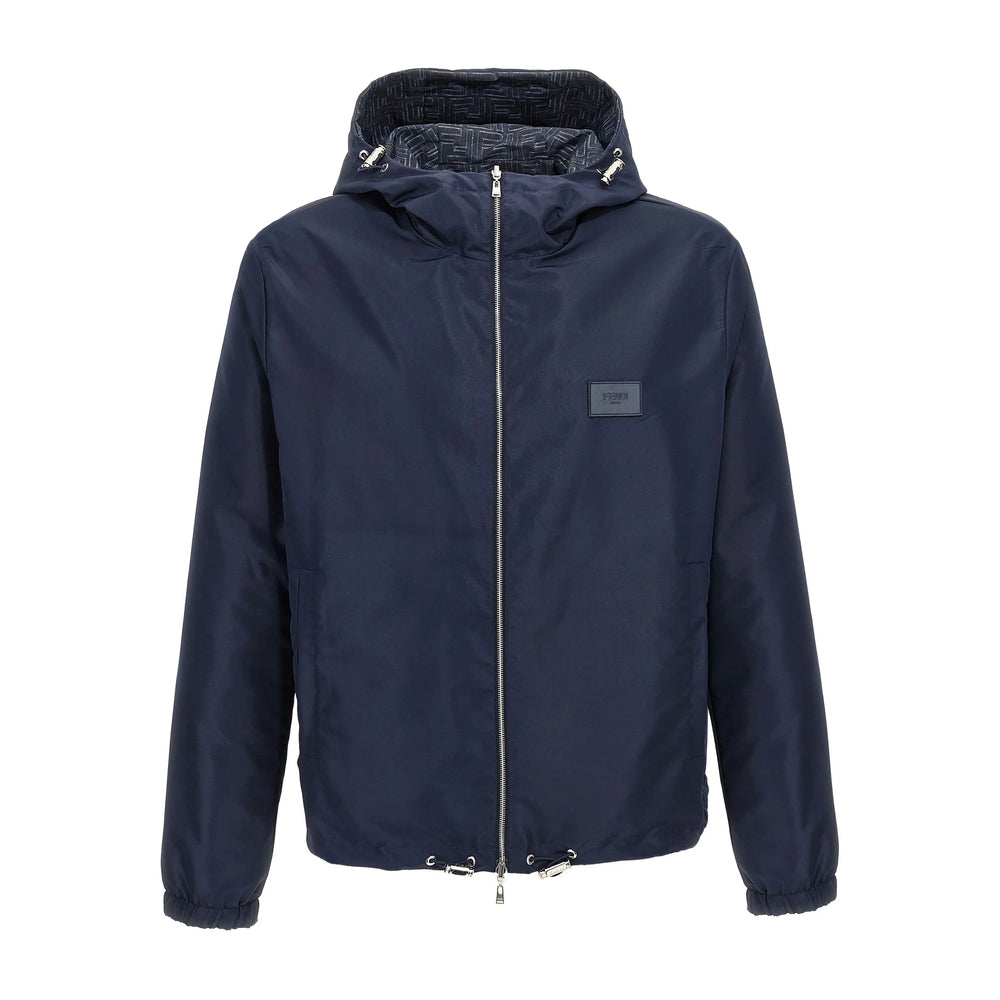 Fendi Blue Jackets - Hooded Jackets Men