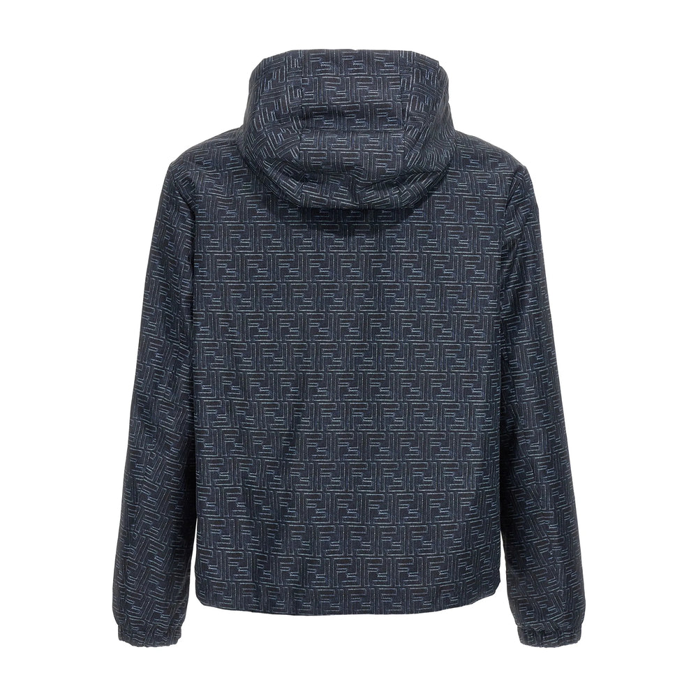 Fendi Blue Jackets - Hooded Jackets Men