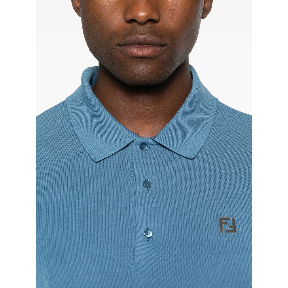 Fendi Blue Polo Shirts Men