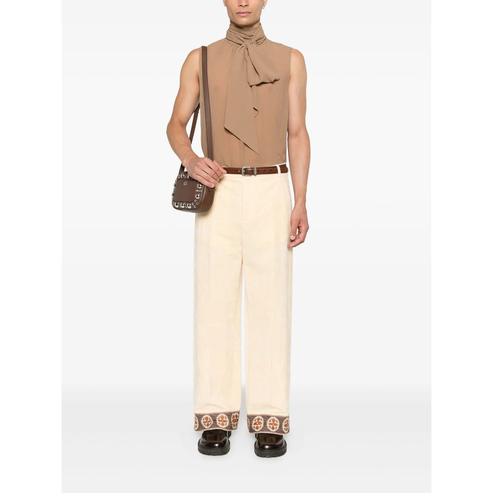 Valentino Neutrals Trousers - Cropped Trousers Men