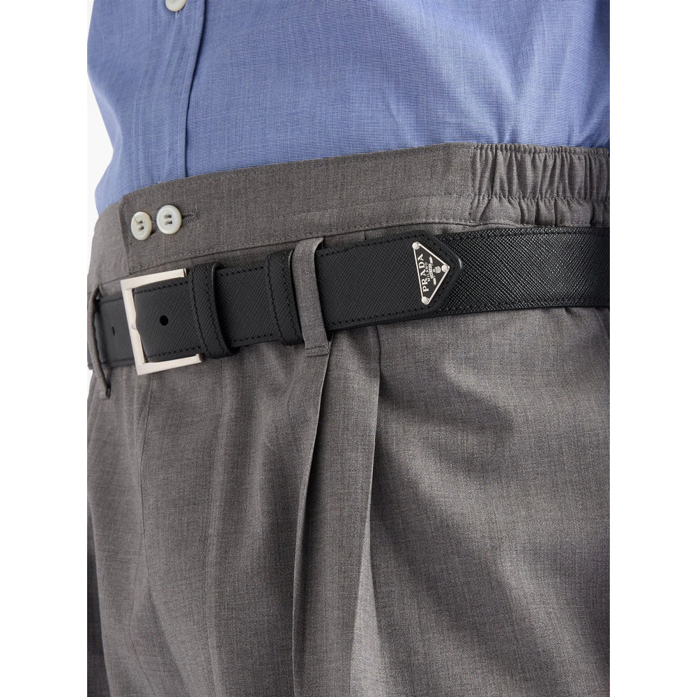 Prada Black Belts Men