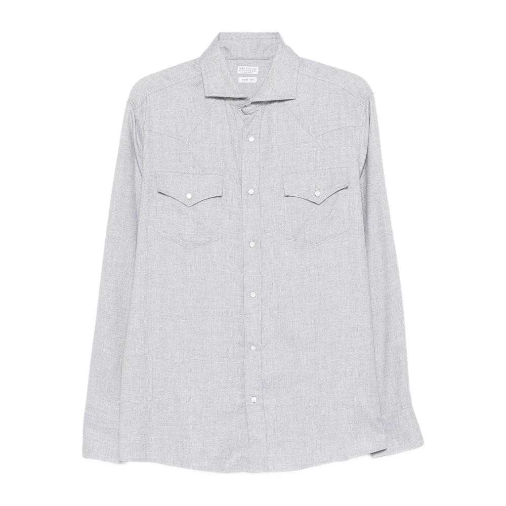 Brunello Cucinelli Grey Shirts Men