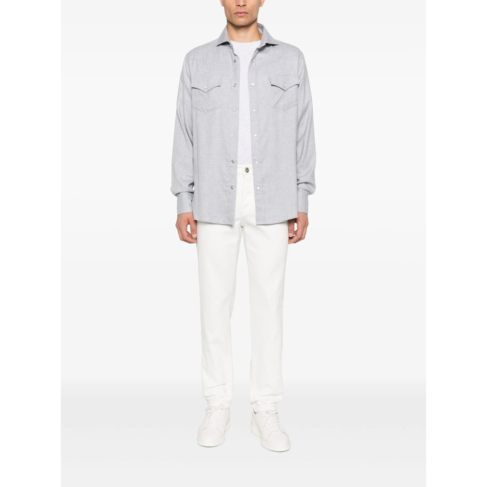 Brunello Cucinelli Grey Shirts Men
