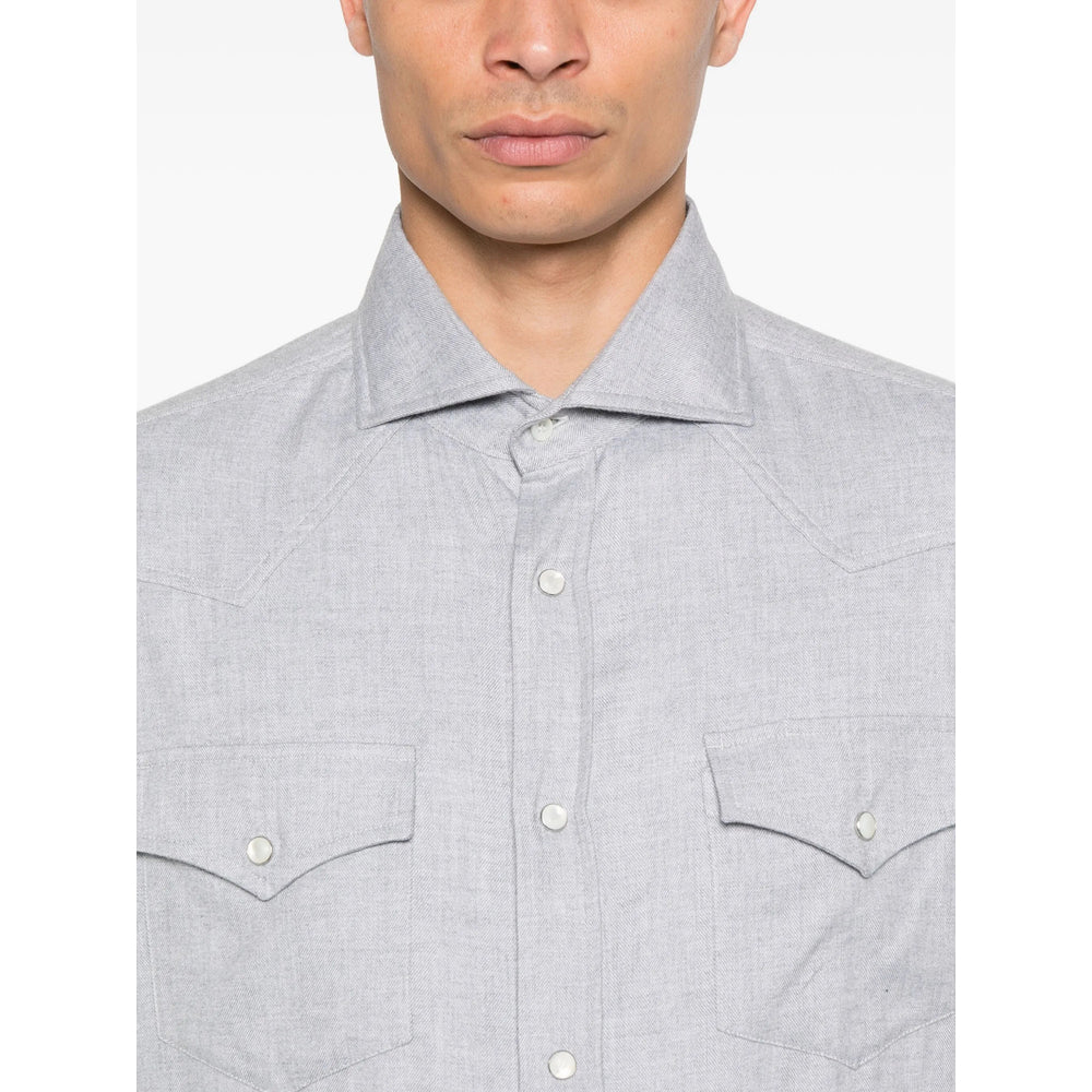 Brunello Cucinelli Grey Shirts Men
