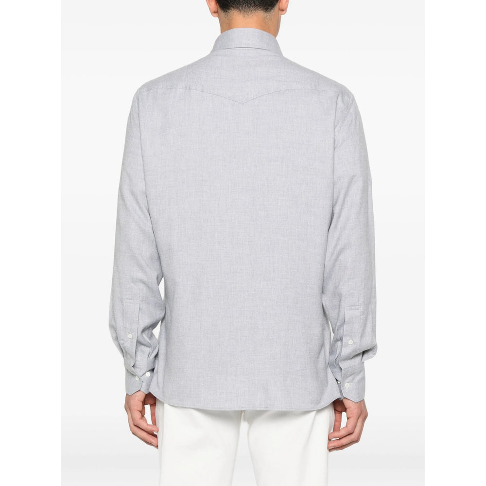 Brunello Cucinelli Grey Shirts Men