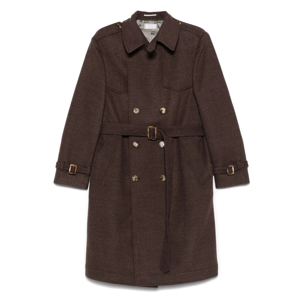 Brunello Cucinelli Brown Coats - Double Breasted Coats Men
