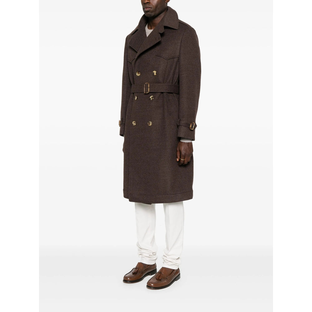 Brunello Cucinelli Brown Coats - Double Breasted Coats Men