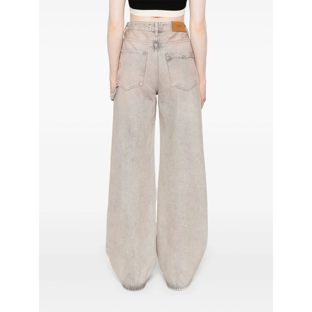 Amiri Neutrals Denim - Wide-Leg Jeans Women
