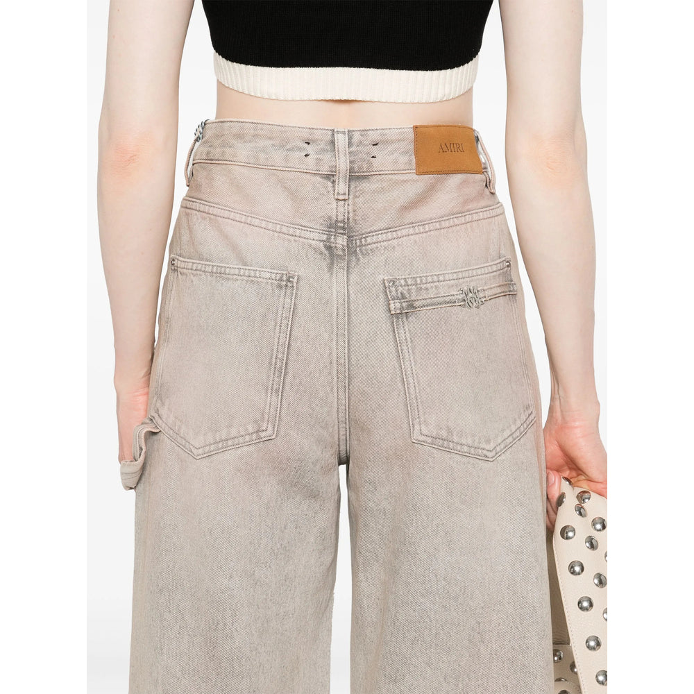 Amiri Neutrals Denim - Wide-Leg Jeans Women