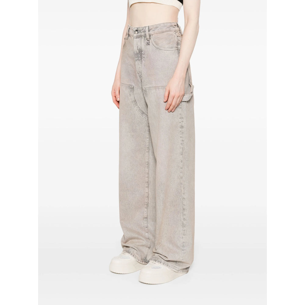Amiri Neutrals Denim - Wide-Leg Jeans Women