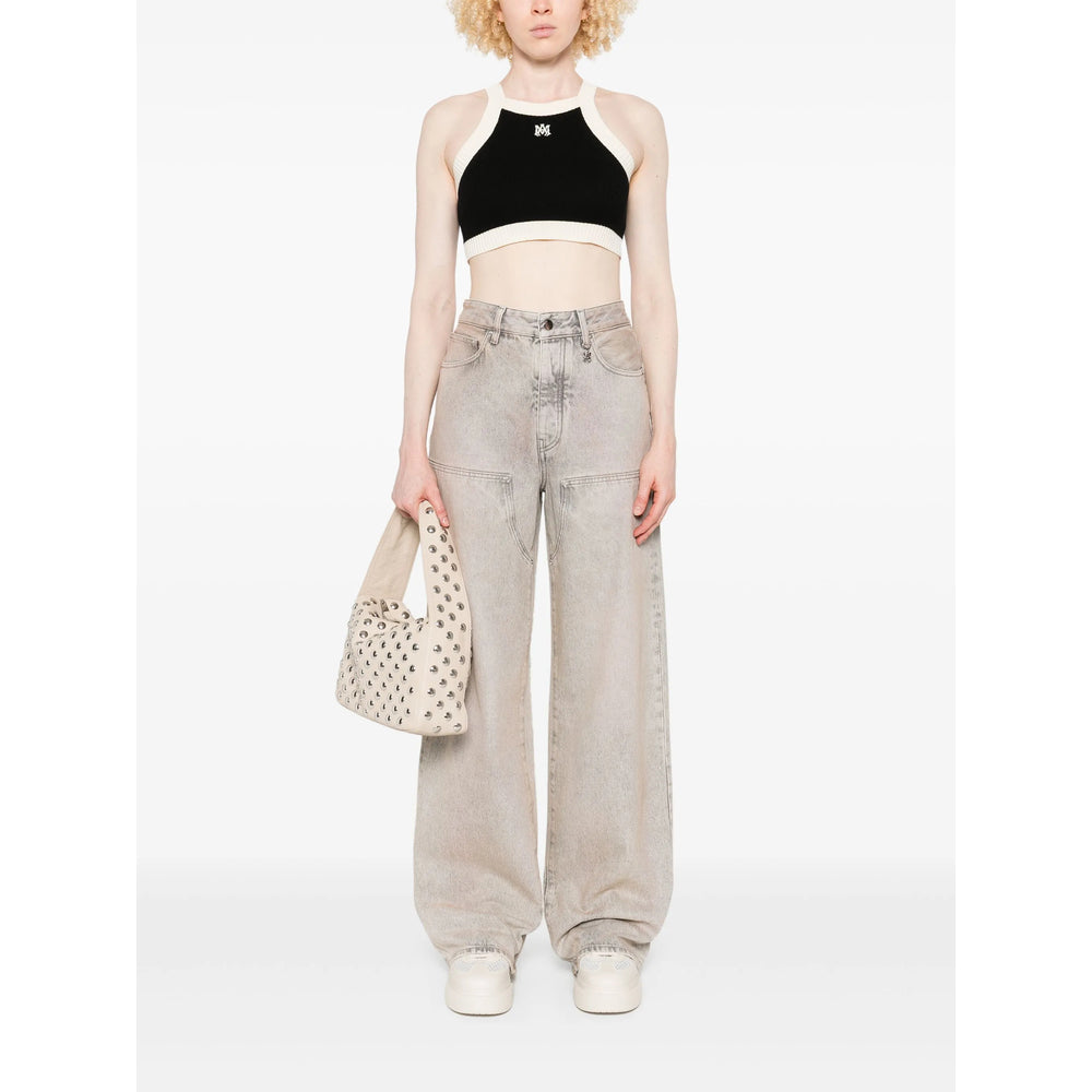 Amiri Neutrals Denim - Wide-Leg Jeans Women