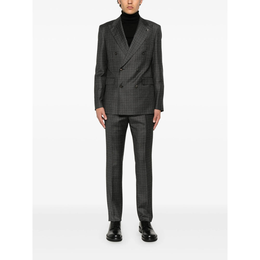 Tagliatore Grey Suits - Double  Breasted Suits Men