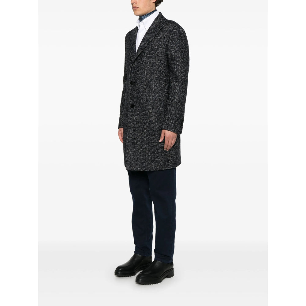 Tagliatore Black Coats - Single Breasted Coats Men