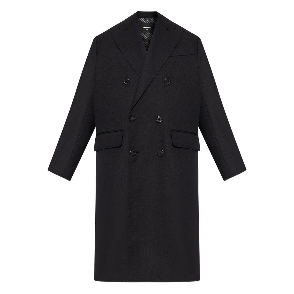 Dsquared2 Black Coats - Double Breasted Coats Men