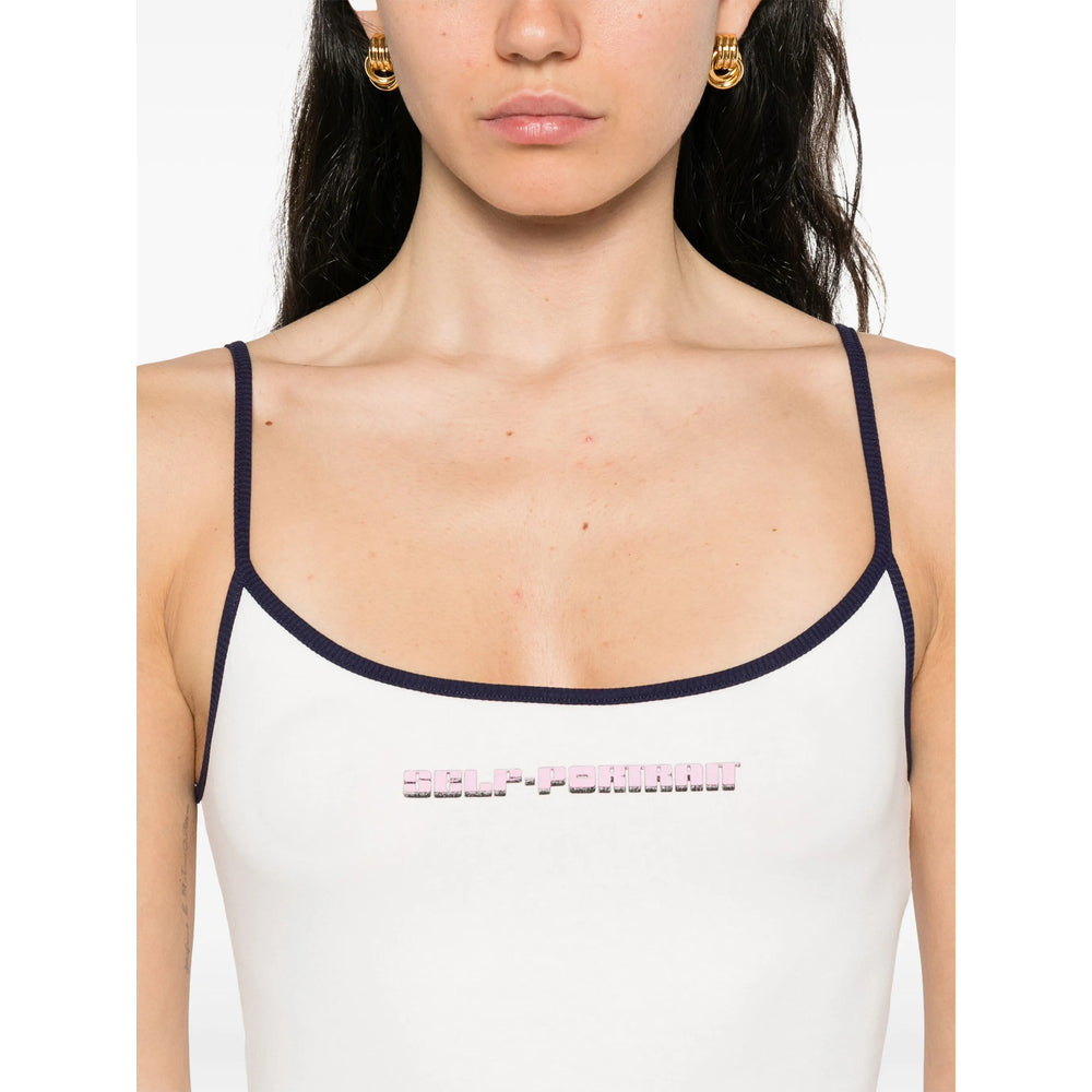 Self-Portrait White Tops - Vests & Tank Tops Women