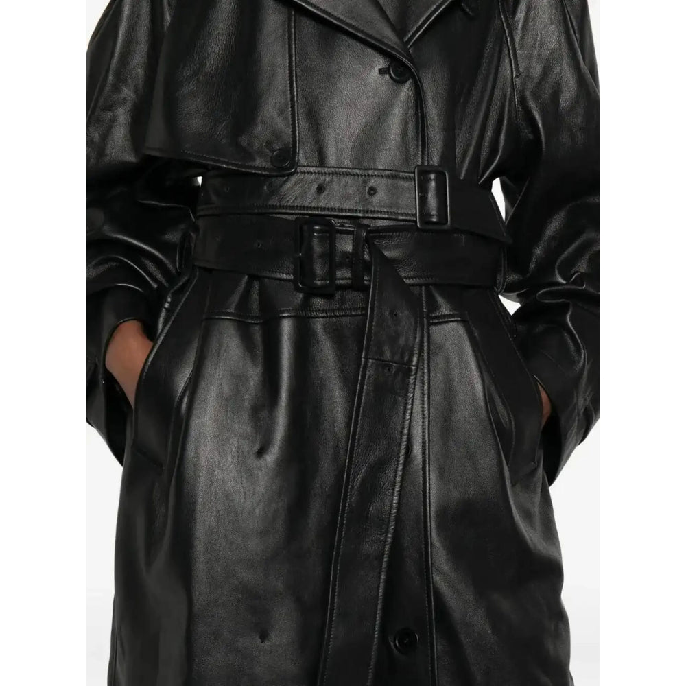 Balenciaga Black Coats - Leather Coats Women