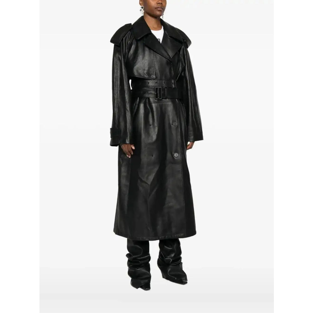 Balenciaga Black Coats - Leather Coats Women