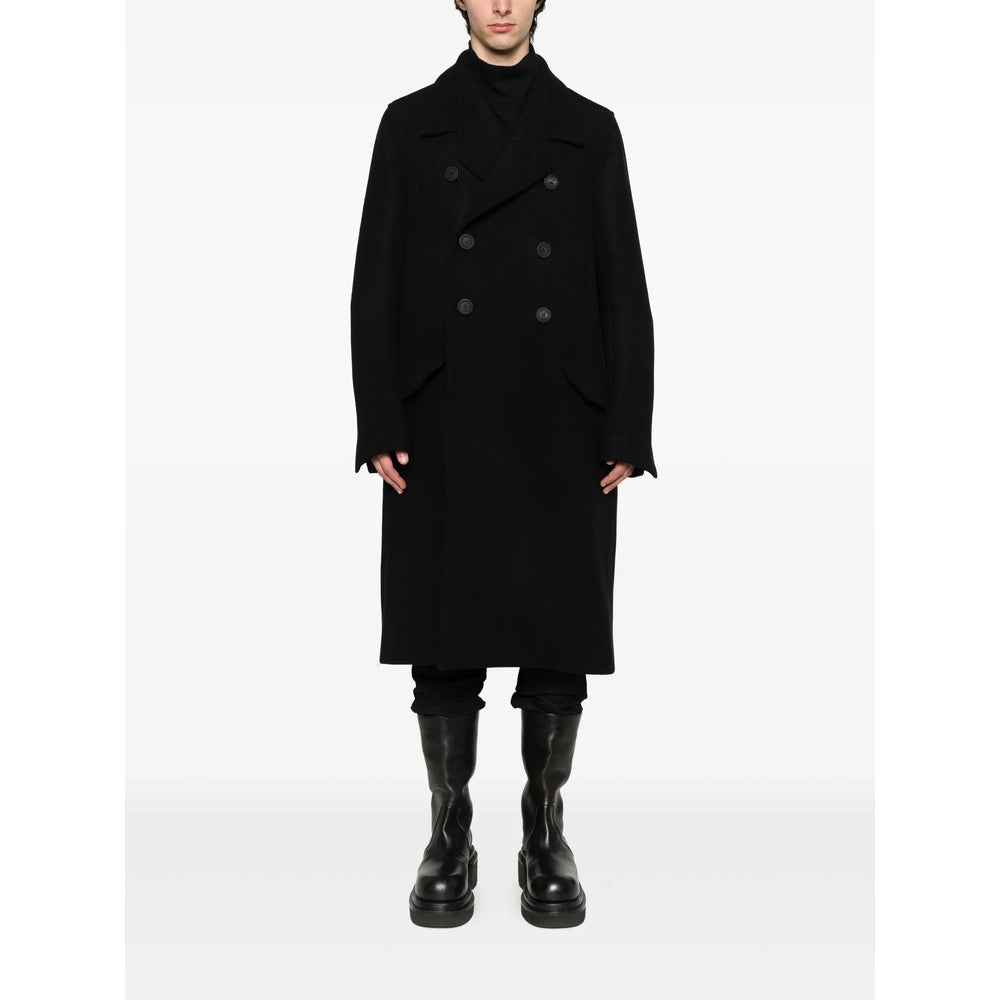 Rick Owens Black Coats - Double Breasted Coats Men