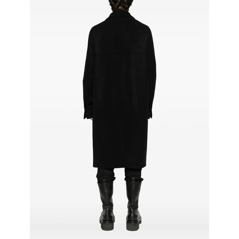 Rick Owens Black Coats - Double Breasted Coats Men