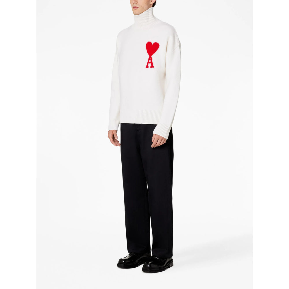 Ami Paris White Sweaters & Knitwear - Jumpers Men