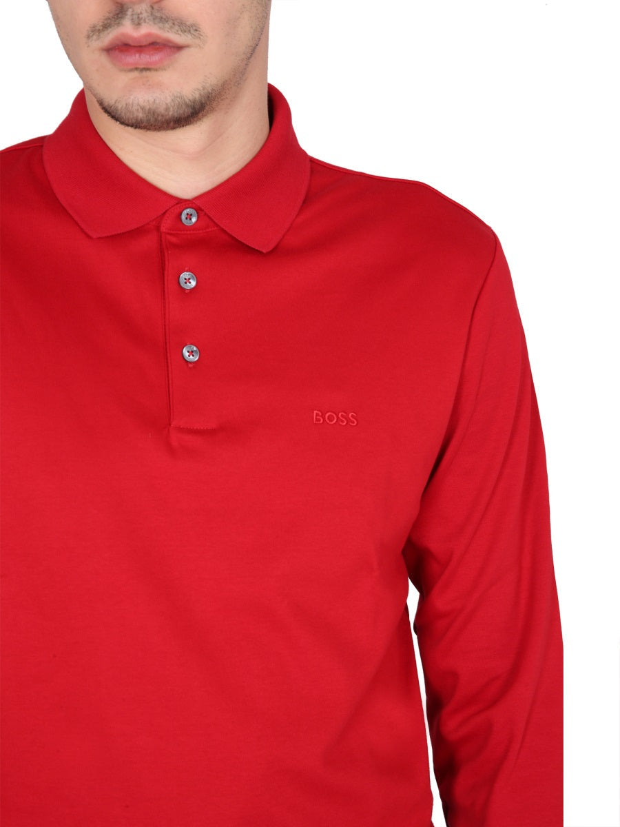Boss Men Polo With Logo Embroidery