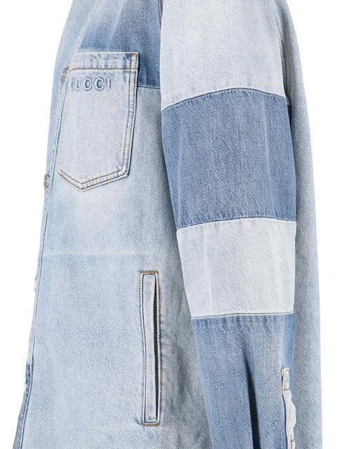 Gucci Men Denim Logo Shirt