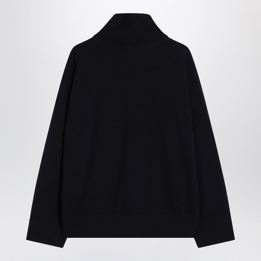 Bottega Veneta Women Dark Blue Turtleneck Wool Sweater