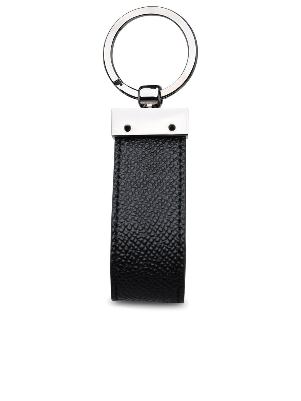 Dolce & Gabbana Black Leather Dauphine Keyring Men