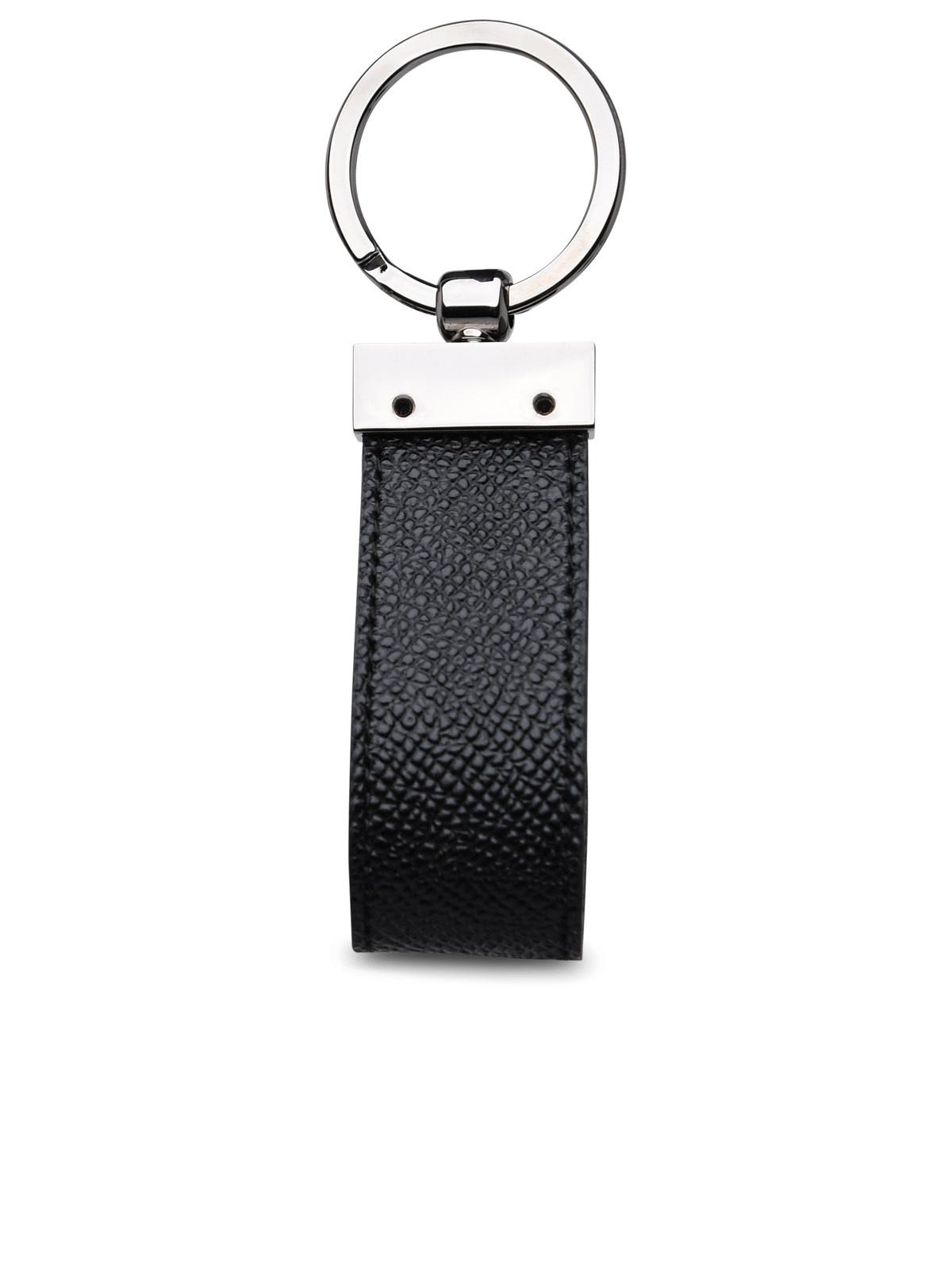 Dolce & Gabbana Black Leather Dauphine Keyring Men