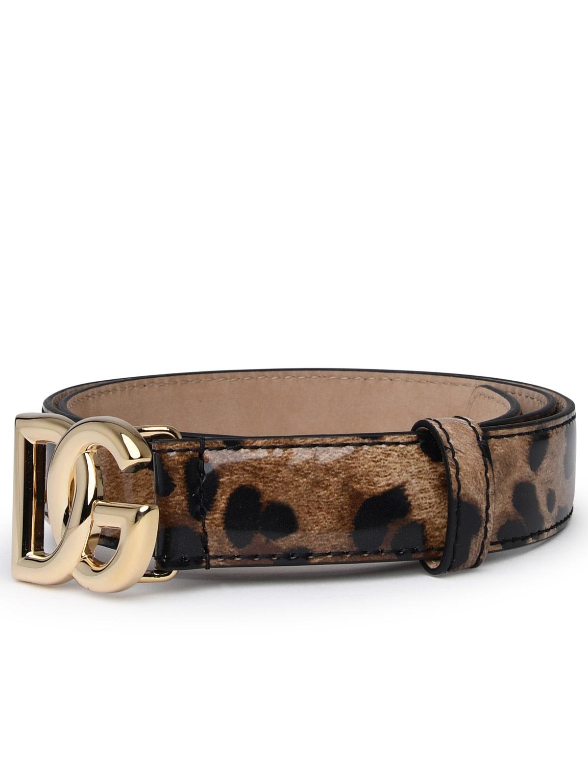 Dolce & Gabbana Two-Color Shiny Leather Belt Women