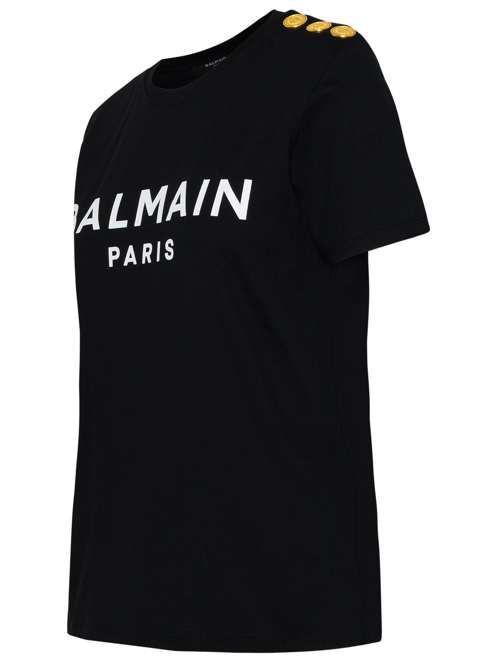 Balmain Black Cotton T-Shirt Women