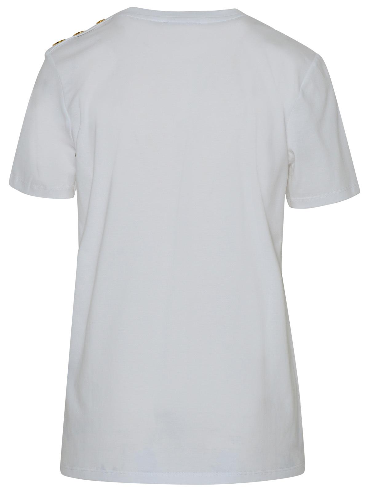 Balmain White Cotton T-Shirt Women