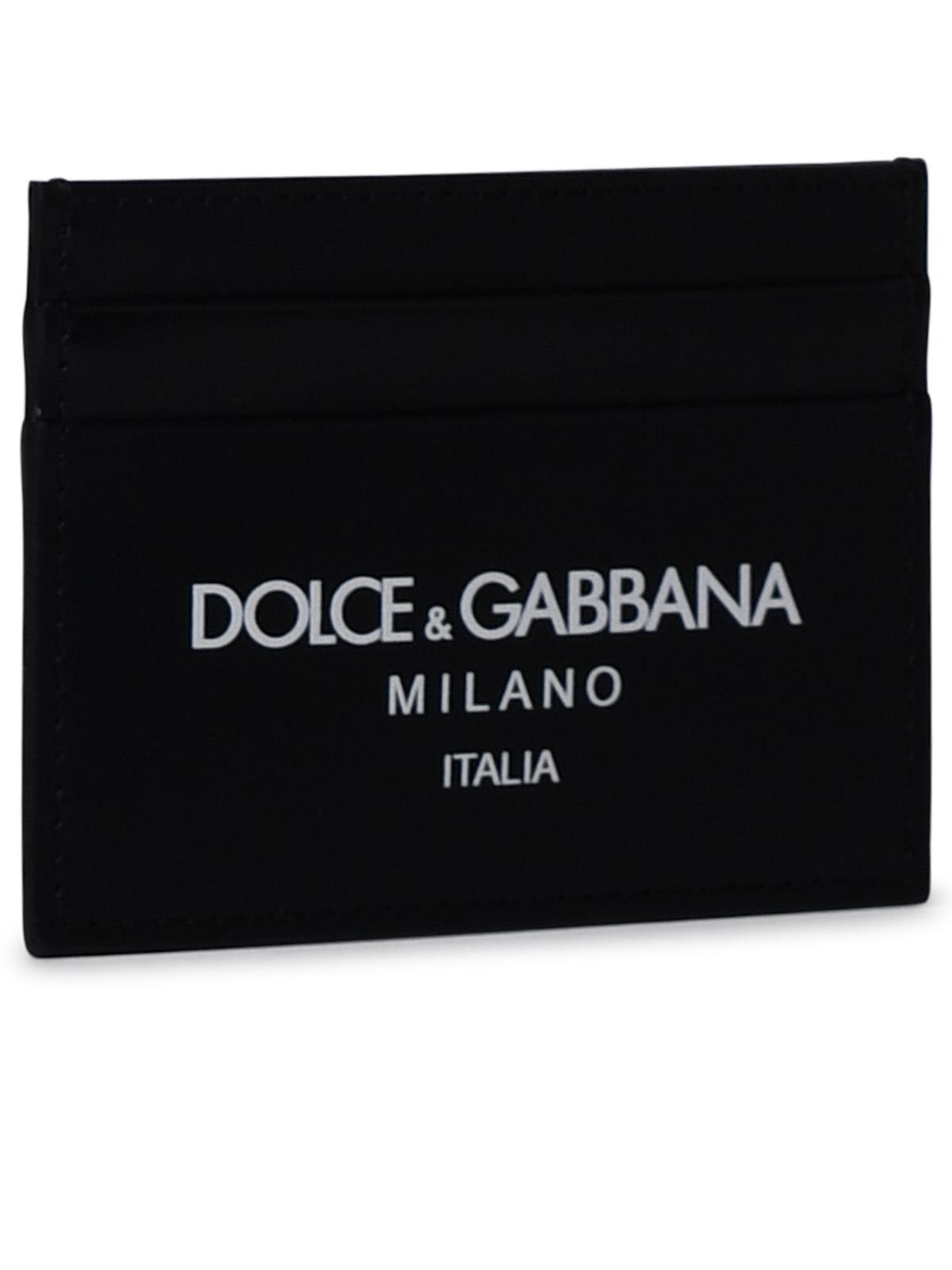 Dolce & Gabbana Black Leather Card Holder Men