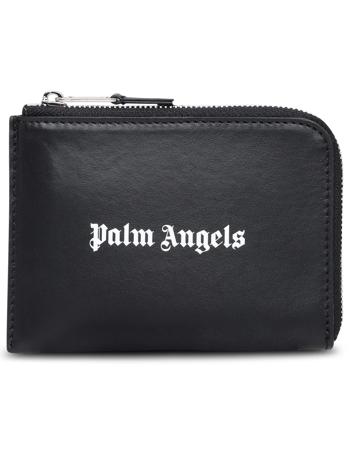 Palm Angels Black Leather Cardholder Men