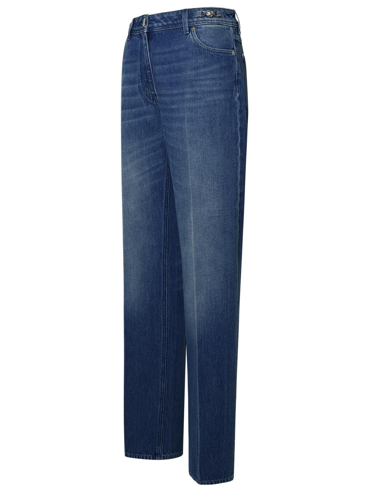 Versace Tailored Blue Cotton Jeans Women