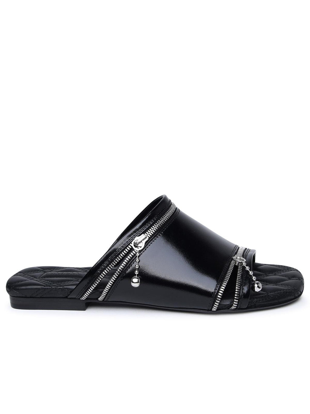 Burberry Black Leather Slippers Women