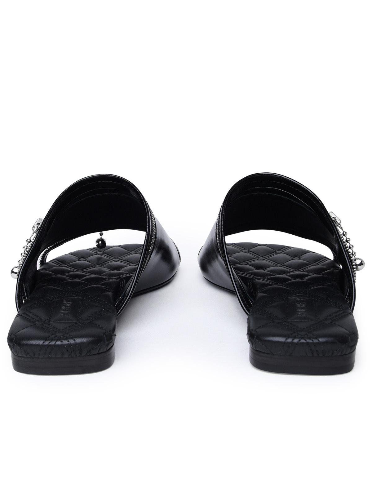 Burberry Black Leather Slippers Women