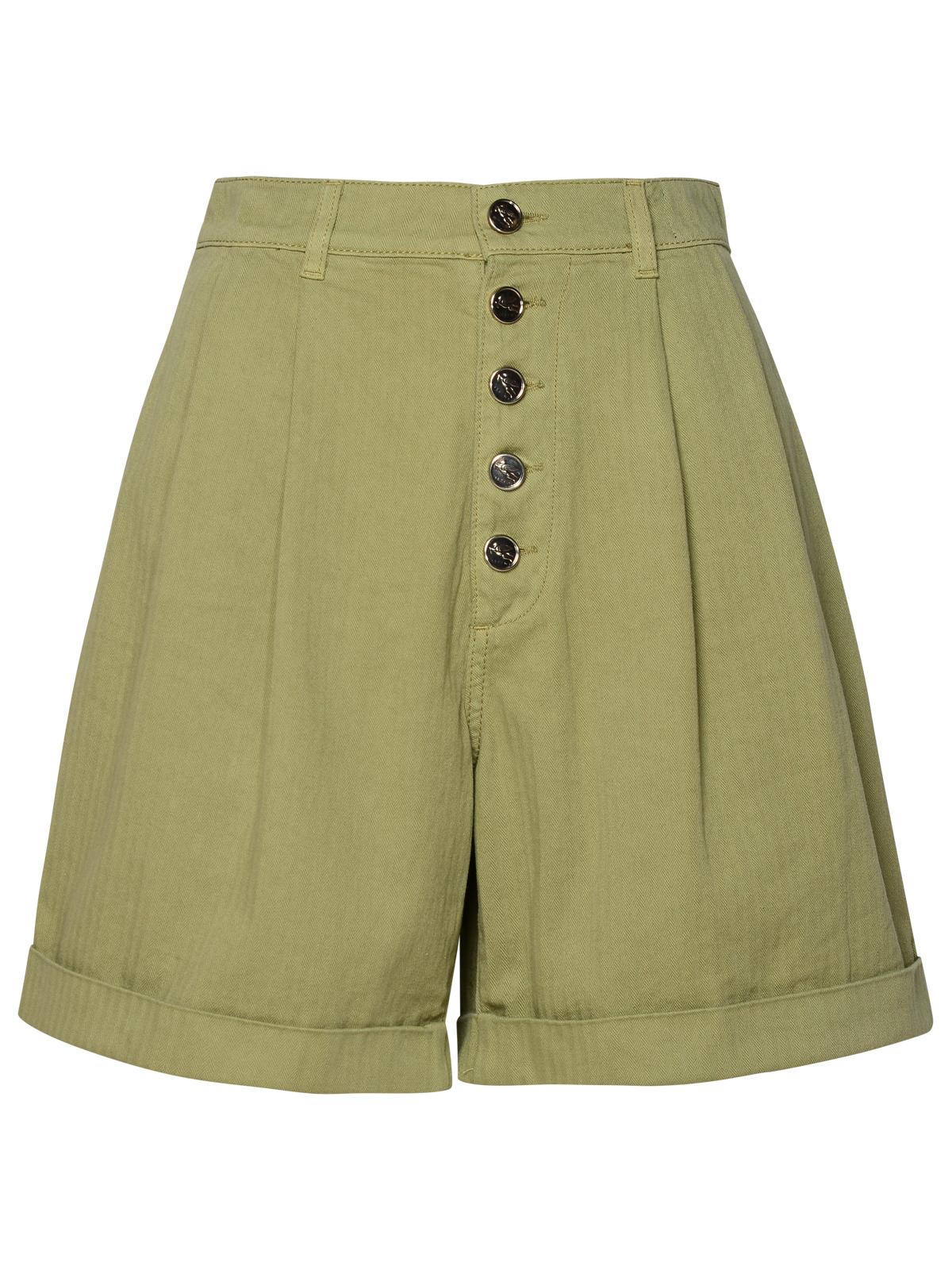 Etro Green Cotton Shorts Women
