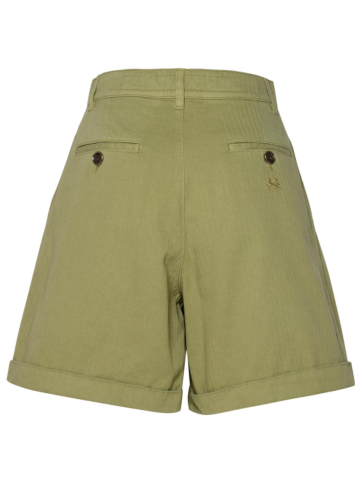 Etro Green Cotton Shorts Women