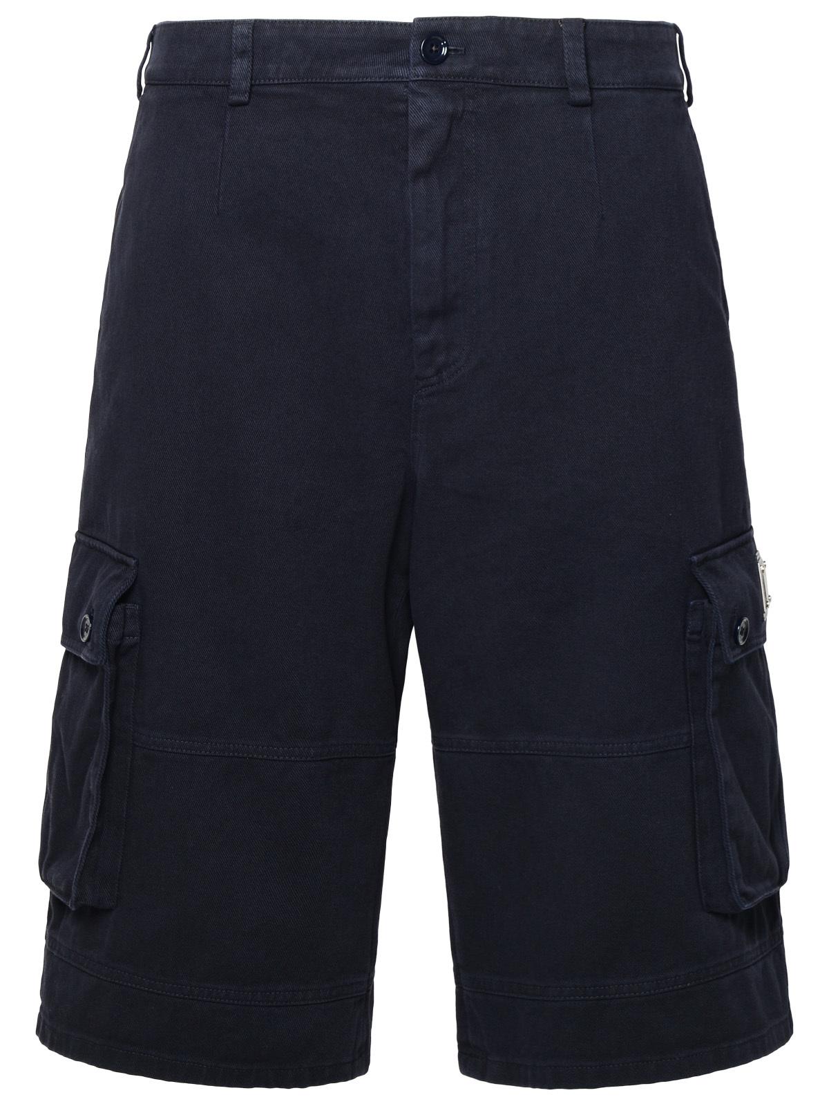 Dolce & Gabbana Blue Cotton Cargo Bermuda Shorts Men