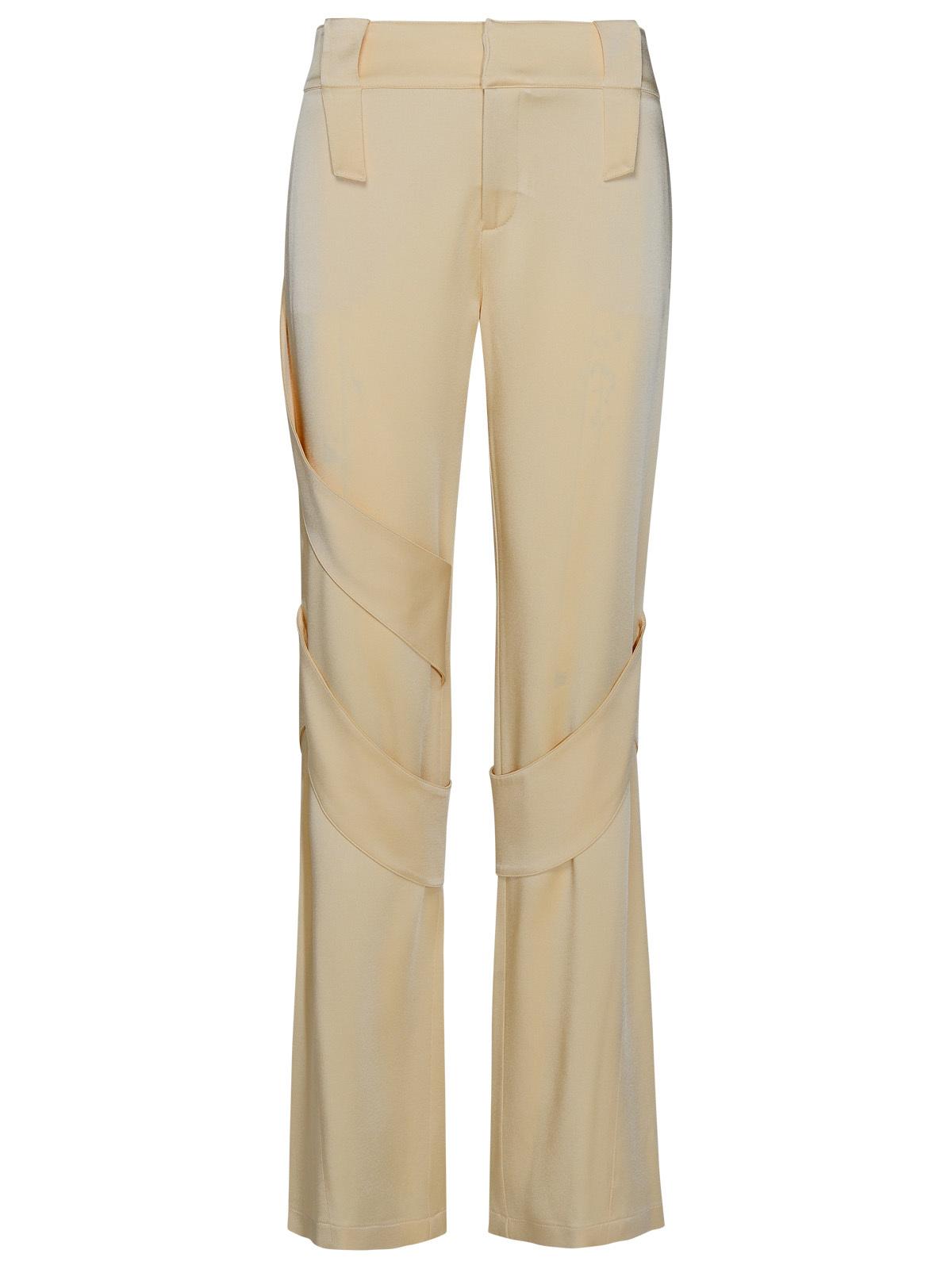 Blumarine Cream Acetate Blend Cargo Pants Women