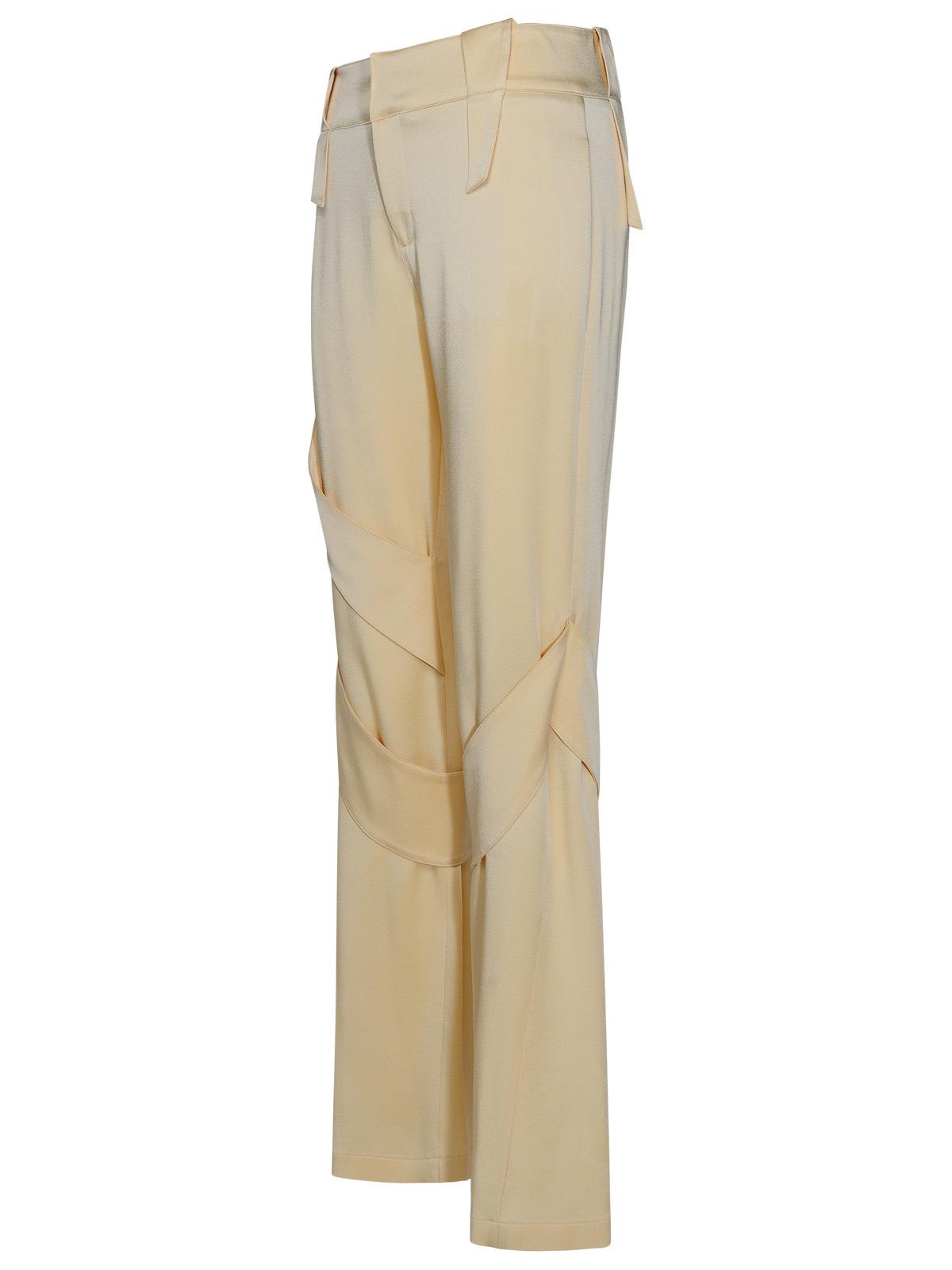 Blumarine Cream Acetate Blend Cargo Pants Women