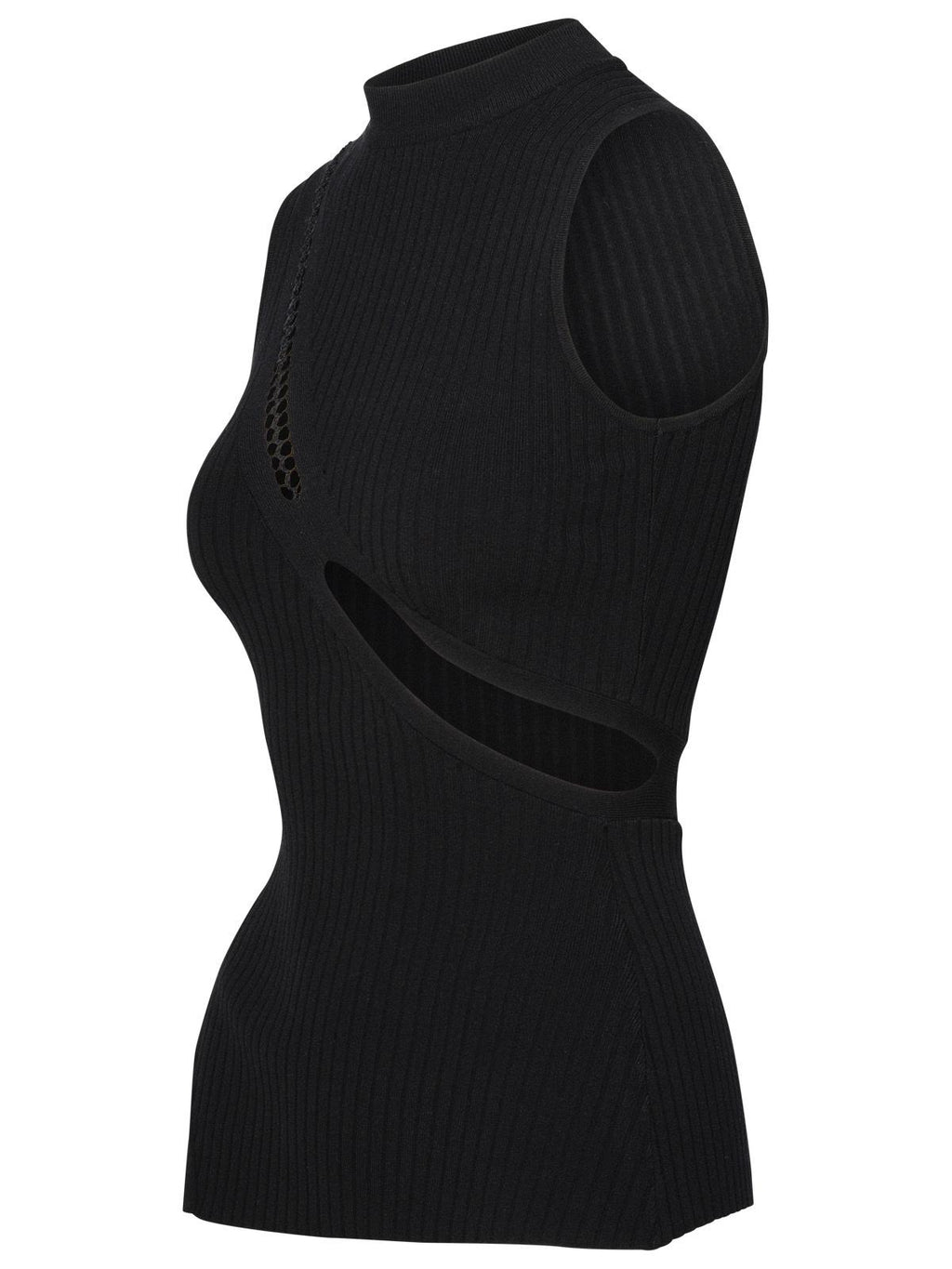 The Attico Black Viscose Blend Tank Top Women