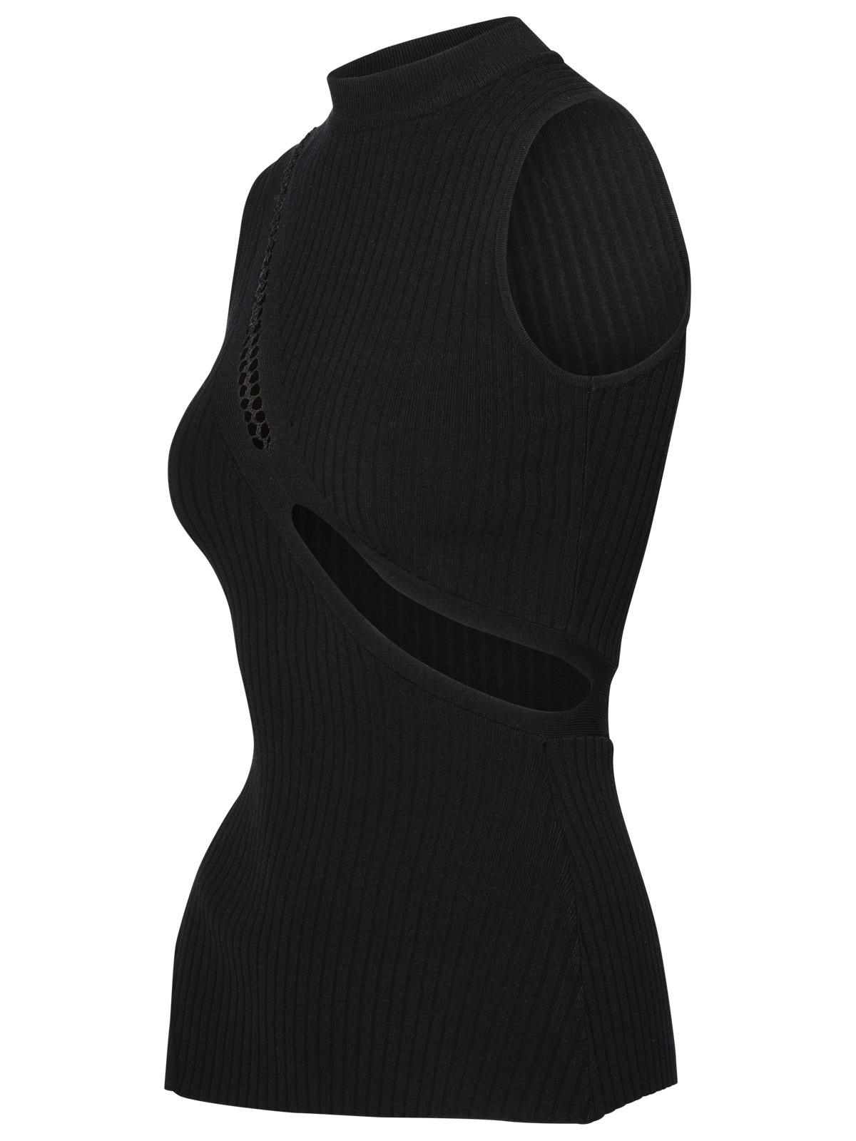 The Attico Black Viscose Blend Tank Top Women